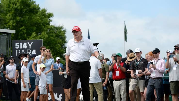 Following a contentious court hearing on renovations, Trump refers to the golf course as a 