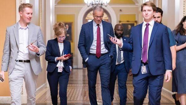 In an effort to prevent a shutdown before the November elections, the Senate approves a package to fund the government.